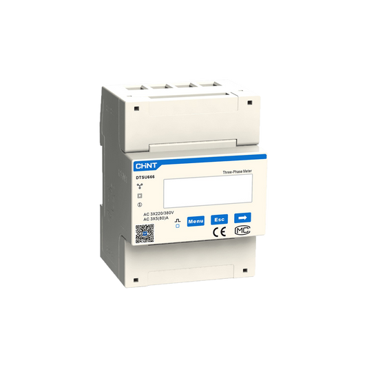 Driefasen energiemeter met stroomtransformator